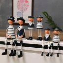 インテリア オブジェ 雑貨 置物 おしゃれ かわいい 吊り足人形 北欧 木彫り プレゼント デスク キャビネット リビング 装飾品 ウサギ アニマル(3)