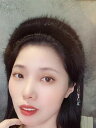 カチューシャ 幅広 レディース 秋冬 髪飾り ヘアアクセサリー ファー 滑り止め ディナー お呼ばれ 揺れる ふわふわ キラキラ クリスタル ラインビーズ おし...