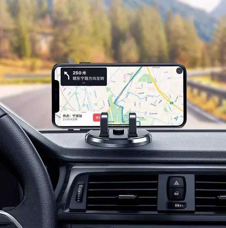 車載 スマホ ホルダー 自動車 携帯 電話 ブラケット カー ナビ 滑り止めマット付 固定 サポート トラック ダッシュボード専用 360 回転 黒 銀