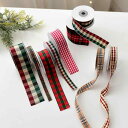 クリスマス ラッピング リボン 手芸 かわいい ツリー デコレーション アクセサリー 装飾 DIY 包装 飾り ホリデー 記念日 誕生日 プレゼント チェック ...