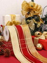 クリスマス ラッピング リボン 手芸 かわいい ツリー デコレーション リース 装飾 DIY 包装 プレゼント 緑 赤 金 キラキラ オーガンジー 誕生日 記念日 花束
