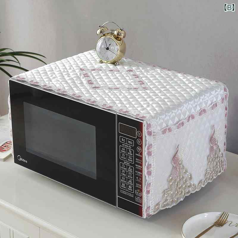 ほこりよけ 布 電子レンジ カバー オーブン ダスト PVC クロス ブルー パープル グリーン シンプル モダン キッチン 防水 花柄 エレガント