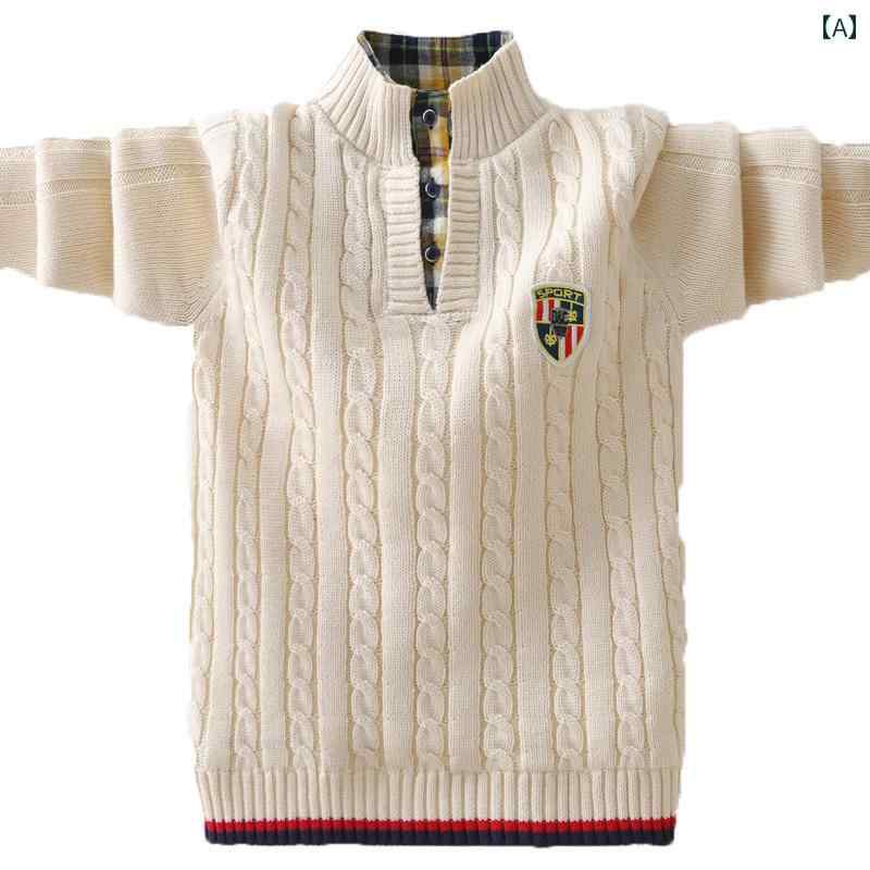 子供服 男の子 秋冬 セーター キッズ スタンドカラー 厚手 重ね着風 シンプル おしゃれ トップス 長袖 ..