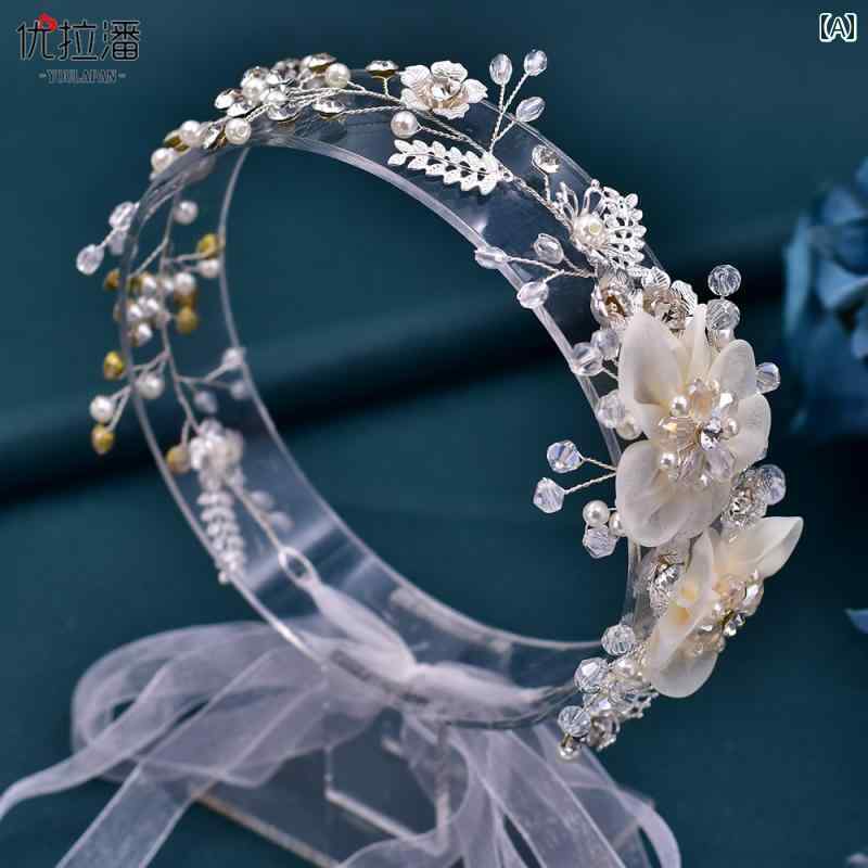 ウェディング ヘッドドレス ヘアアクセサリー 結婚式 花 リボン 合金 レディース ...