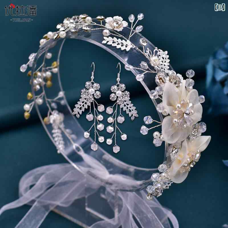 ウェディング ヘッドドレス ヘアアクセサリー 結婚式 花 リボン 合金 レディース ...