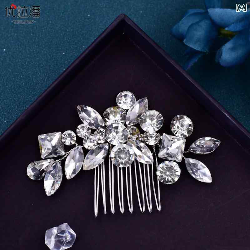 ウェディング ヘッドドレス ヘアアクセサリー 結婚式 レディース ラインストーン ...