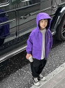 子供服 男の子 アウター 秋冬 ウインドブレーカー コート ジャケット ジップアップ シャカシャカ フード付き シンプル 防寒 暖かい 黒 紫