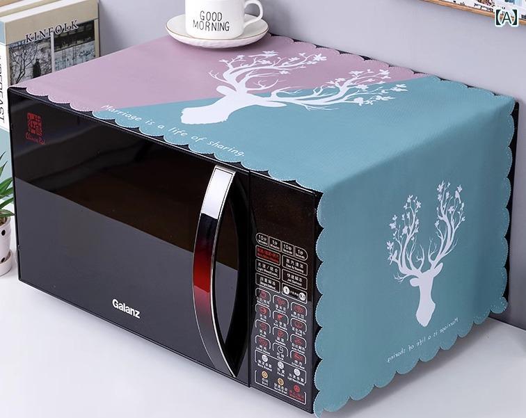 電子レンジ カバー ダストカバー ほこりよけ オーブン 防塵 油汚れ 防水 北欧 PVC 冷蔵庫 洗濯機 チェ..