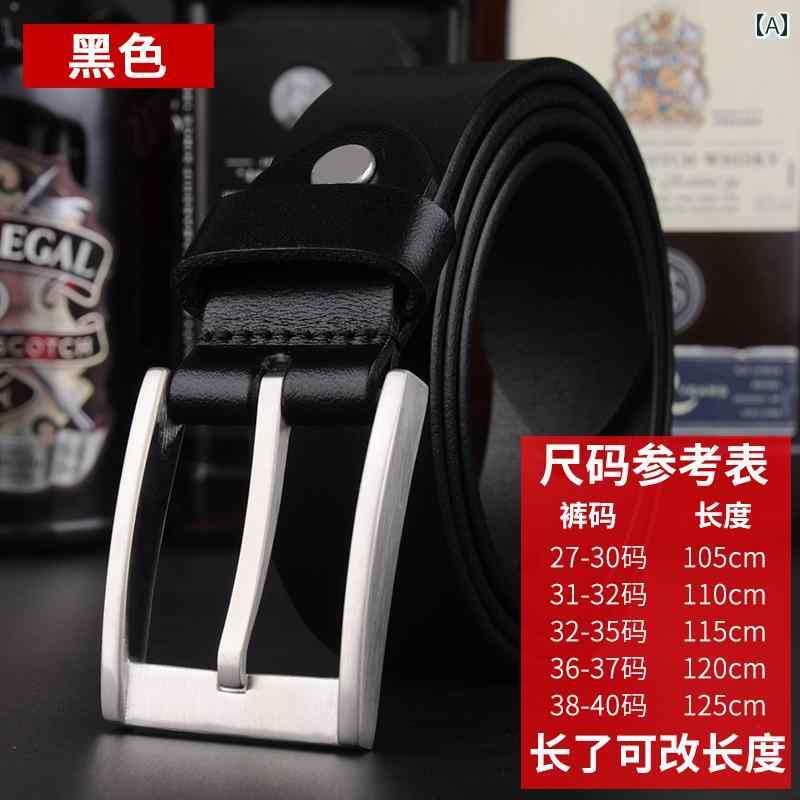 ベルト メンズ おしゃれ ビジネス 普段使い シンプル レトロ 牛革 レザー ステンレスチールバックル パンツ スーツ ジーンズ プレゼント 父の日 誕生日 就職祝い 茶色 黒