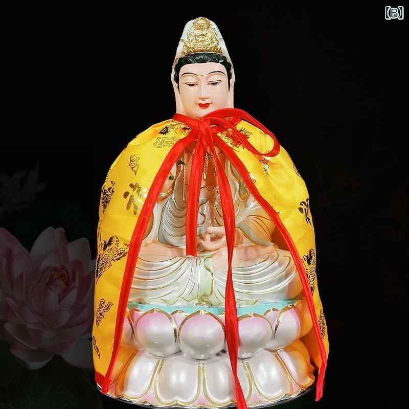 仏像 置物 マント レトロ エスニック インテリア ディスプレイ 中国風 仏陀 ローブ 観音 ピンク 緑 赤 2