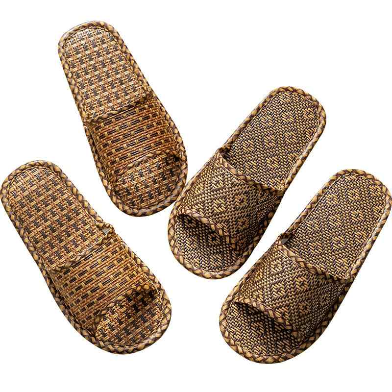 ルームシューズ スリッパ 夏 快適 ユニセックス 籐 竹 エスニック 室内 リビング キッチン 寝室 フロア..