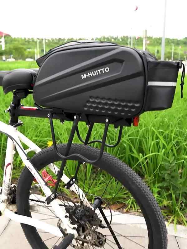 サイドバッグ 自転車 防水 マウンテンバイク 用品 リアシート 収納 ボックス 大容量 取り付け 簡単 通勤 通学 サイクリング レジャー 黒