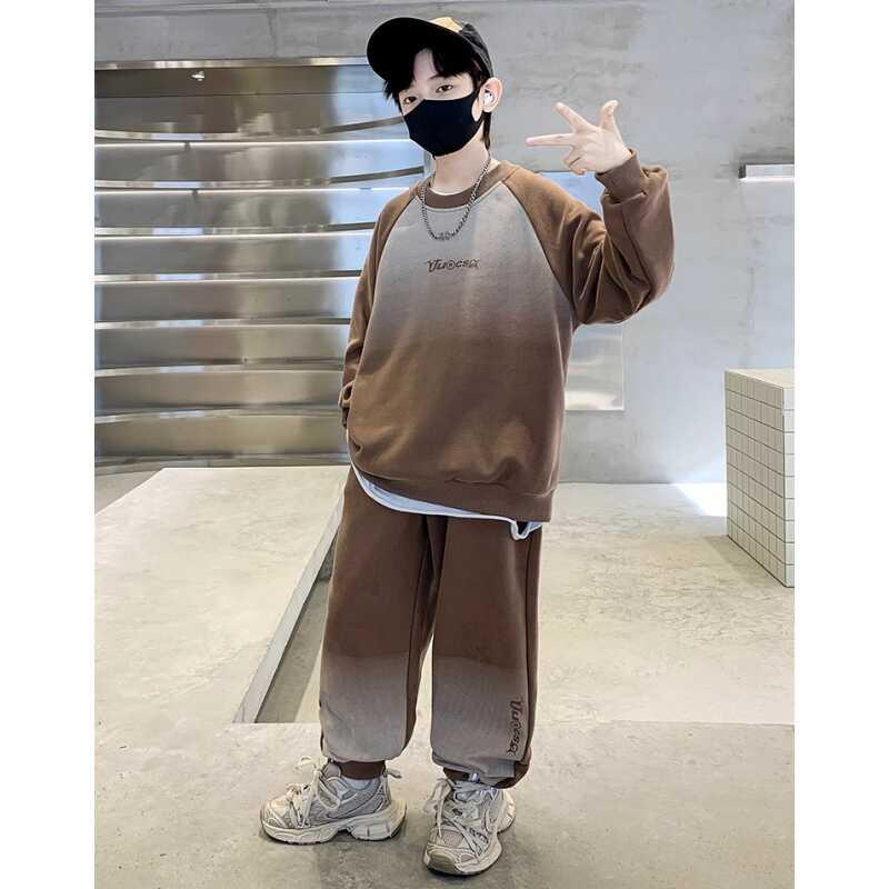 キッズ セットアップ 男の子 トレーナー ラウンドネック スウェット ストリート グラデーション 春秋 ..