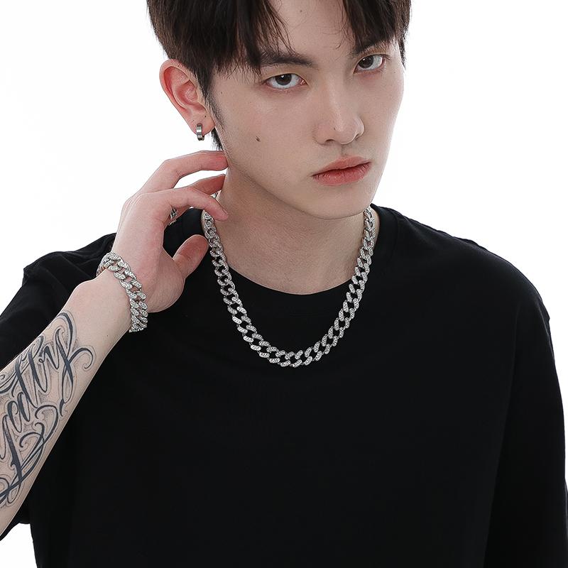 ネックレス メンズ アクセサリー シルバー 極太 ヒップホップ キューバ チェーン アメリカン 鎖骨 クー..