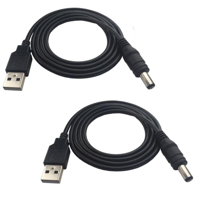 DZYDZR 2個 黒1m 5V USB to DC 5V 男性5.5 x 2.1/2.5mm ジャック アダプタケーブル 電源ケーブル DC延長コード（5V USB男性/DC男性）