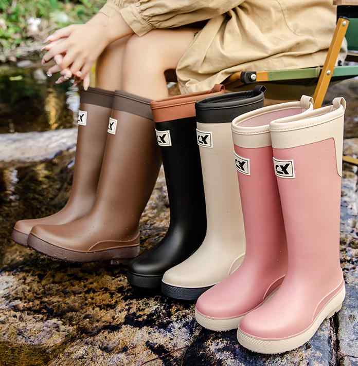 レインブーツ レディース おしゃれ 長靴 ロング 春秋 防水 滑り止め 保温 PVC サーマルコットン 耐摩耗..