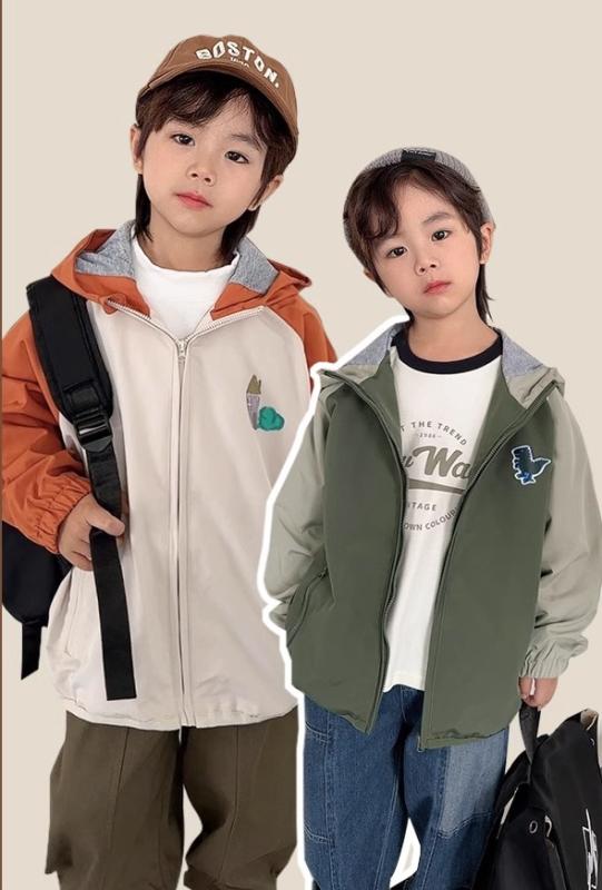 ウインドブレーカー キッズ 上着 アウター おしゃれ ファッション アイテム フード ジップアップ 男の子 防風 春秋 スタイル 裏地 メッシュ 綿 ブルー ホワイト カーキ