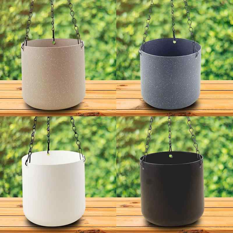 植木鉢 ガーデン フック おしゃれ ハンギング ポット 花 バルコニー 壁 チェーン 樹脂 シンプル ヨーロ..