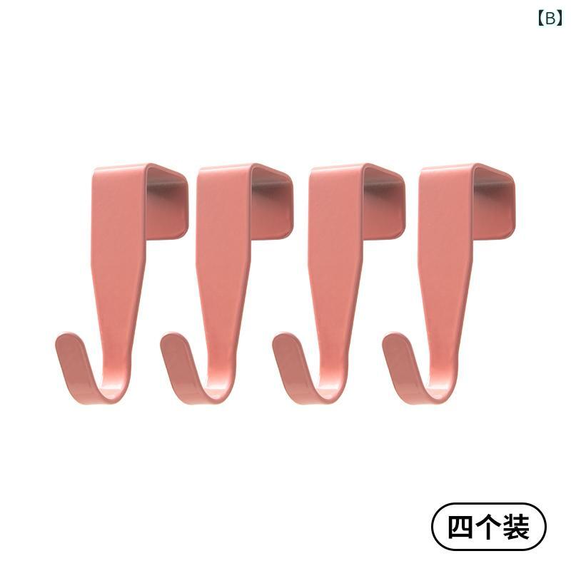 フック 引っ掛け かわいい パンチ フリー キッチン タオル 洗面所 ドア キャビネット 小型 洋服 ハンガー セット 北欧 白 ピンク 青 3