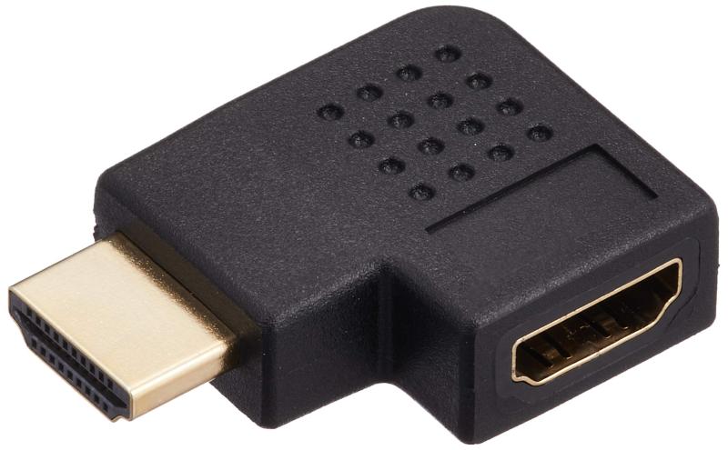 エレコム HDMI延長コネクタ L字 【左方向】 HDMI (メス) - HDMI (オス) ブラッ