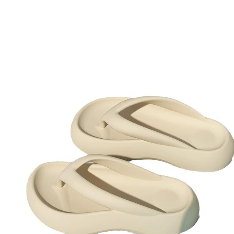 サンダル レディース トング 夏 シューズ ラウンドトゥ 厚底 EVA 滑り止め 柔らかい 脚長効果 耐摩耗性 快適 ビーチ 旅行 カジュアル おしゃれ 無地 クリームホワイト 赤 黒