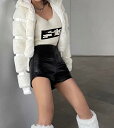 レディース レザー ショートパンツ ハイウエスト PU 秋 アメリカン レトロ スリム 大きいサイズ 韓国 ポケット ストレート 黒 シンプル おしゃれ 普段使い おでかけ 耐久性 滑らか