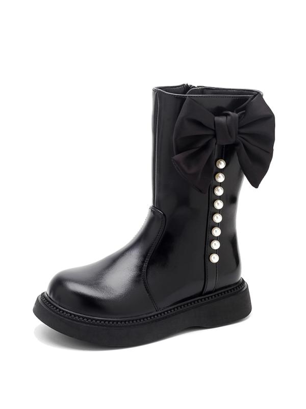 子供 キッズ ブーツ 女の子 おしゃれ かわいい レザー ショート ロング フラット サイドジッパー ラウ..