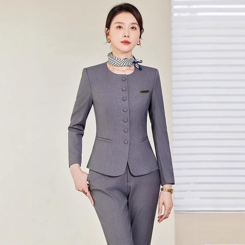 スーツ レディース セットアップ 秋冬 長袖 ジャケット パンツ スカート ビジネス フォーマル 制服 仕事着 接客 事務 受付 通勤 リクルート オフィス 就活 冠婚葬祭 きれいめ 上品 高級感 30代 黒 青 グレー