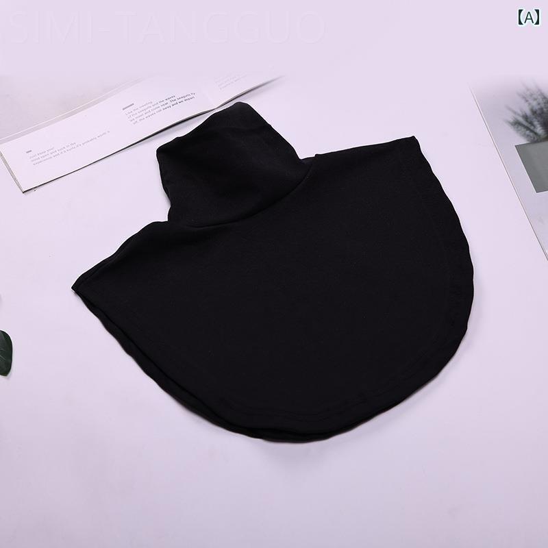 つけ襟 キッズ 子供 フェイクカラー ユニセックス 大人 ハイネック シンプル おしゃれ プルオーバー 着脱簡単 重ね着風 保温 レイヤード 無地 ボーダー 白 黒 ピンク