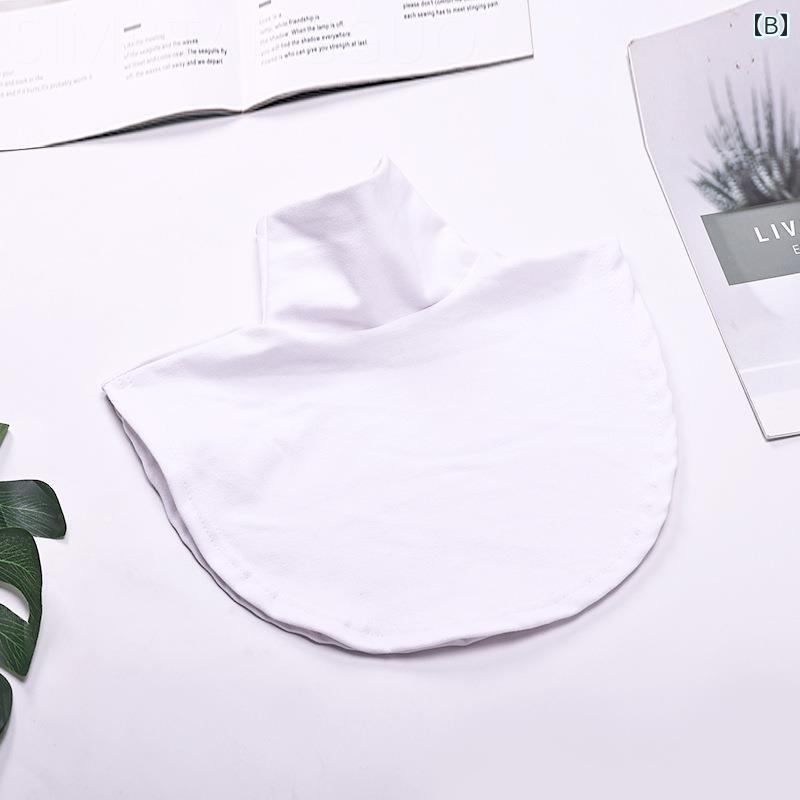 つけ襟 キッズ 子供 フェイクカラー ユニセックス 大人 ハイネック シンプル おしゃれ プルオーバー 着脱簡単 重ね着風 保温 レイヤード 無地 ボーダー 白 黒 ピンク