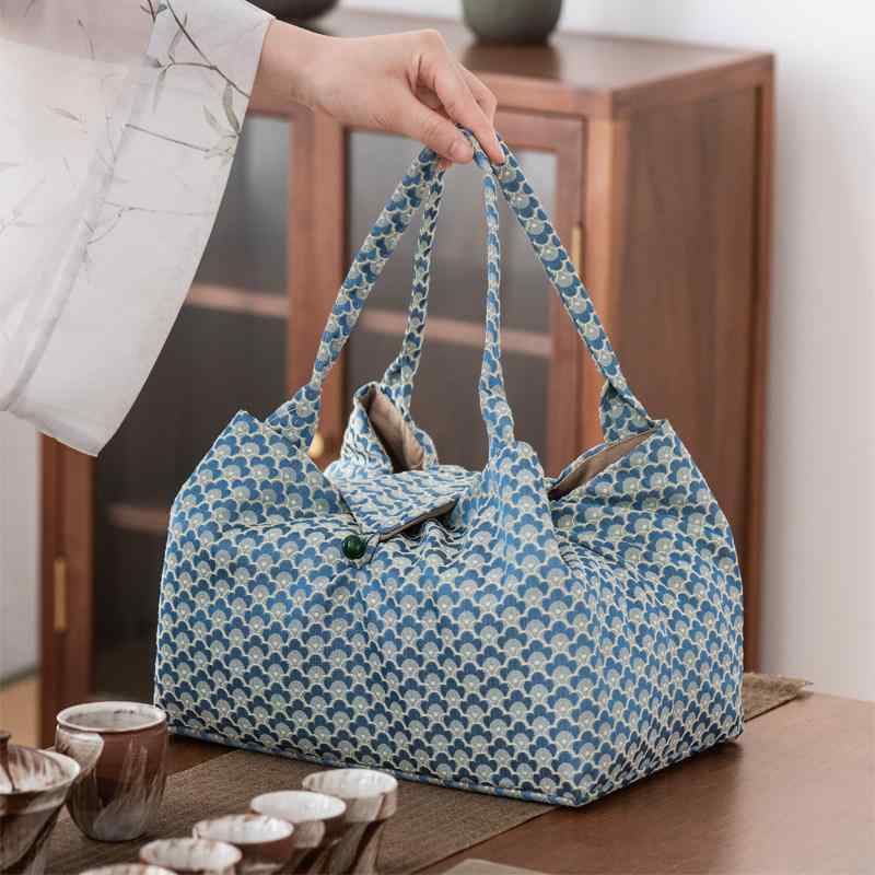 収納ケース 旅行用 ポータブル アウトドア 大容量 茶道具セット 功夫茶道用 布製 鞄 持ち運びやすい お..