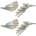 フェルト バフ 3mm 軸付き 鏡面 研磨 金属 磨き 仕上げ 円筒 砲弾 型 各種 セット(3)