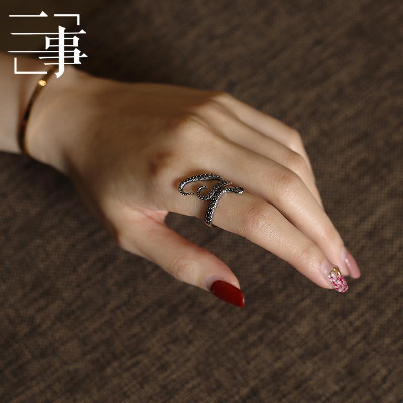 Titanium - レディース リング 指輪 メンズ 装飾品 小物 アクセサリー スターリングシルバー925 オープン 彫刻 リアル カジュアル おしゃれ クラーケン 触手