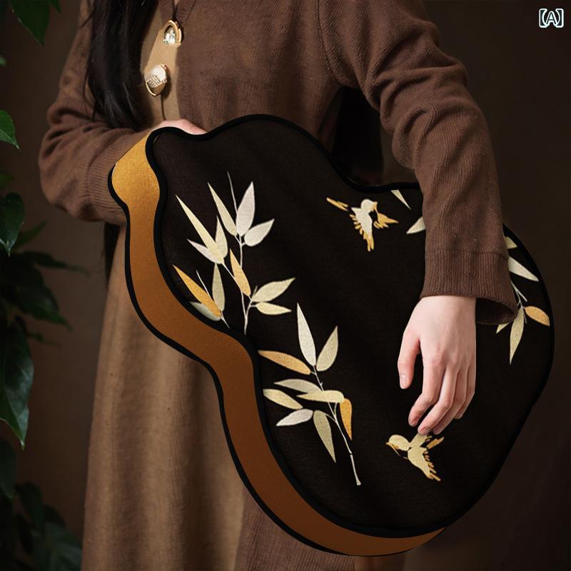 椅子 クッション おしゃれ ひょうたん プリント 竹 鶴