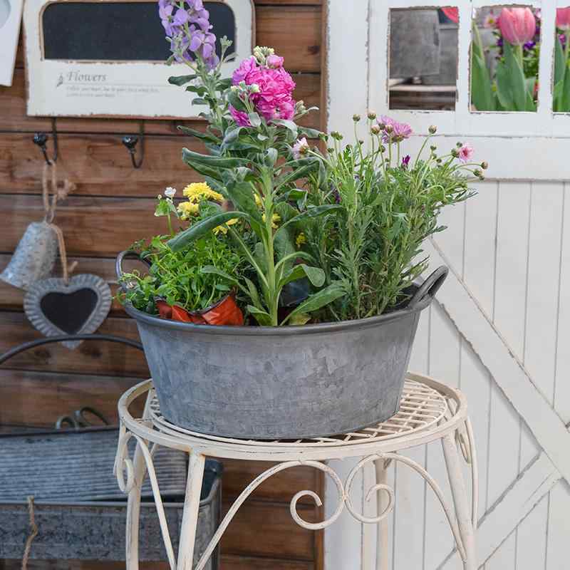 ガーデニング プランター ヴィンテージ風 おしゃれ アメリカン 鉄 植木鉢 バケツ フラワーバスケット ..