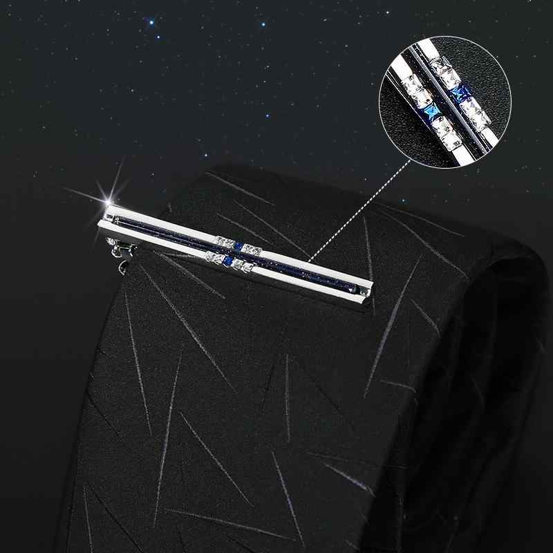 ネクタイピン メンズ 紳士用 アクセサリー フォーマル ビジネス 結婚式 就活 入社 プレゼント 就職祝い おしゃれ シンプル ストーン キラキラ シルバー 黒