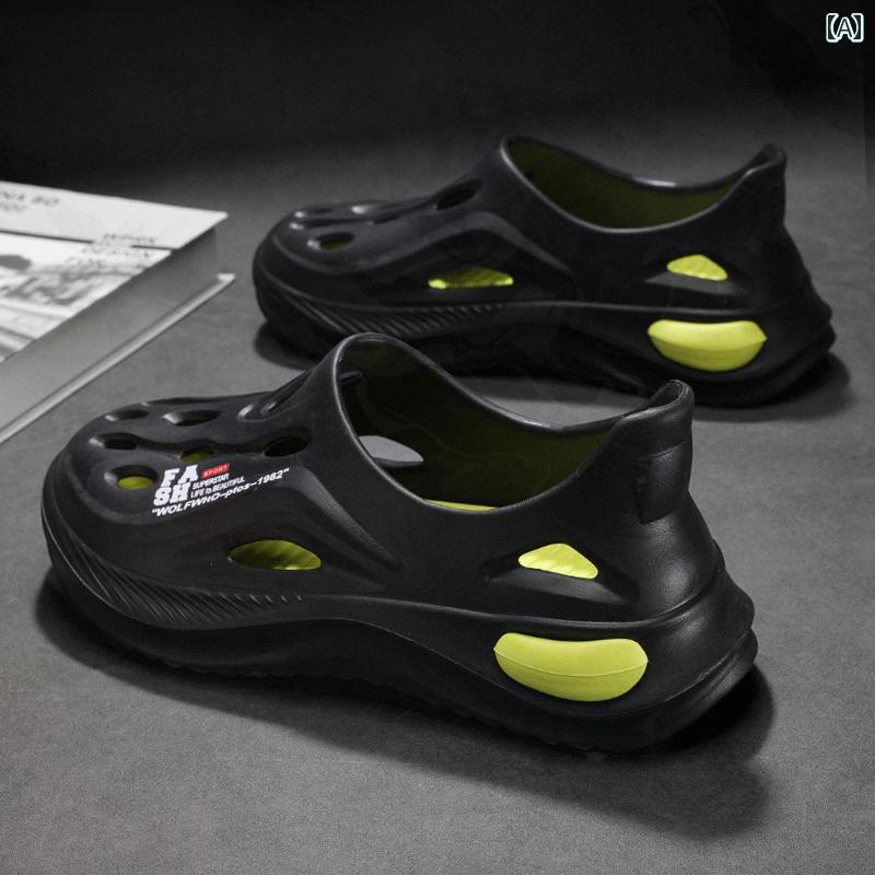 サンダル メンズ 夏 厚底 滑り止め 防臭 EVA 軽量 クッション 穴あき リラックス