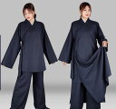 中国 民族 衣装 道士服 メンズ レディース ローブ 春秋 長袖 長ズボン 斜め襟 チャイナボタン 面ファスナー 上下セット変形しにくい 耐摩耗性 防シワ 道教...