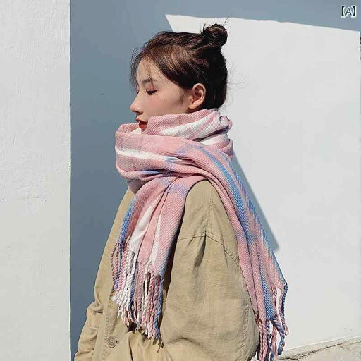 マフラー レディース チェック 柄 秋冬 韓国 厚手 防寒 暖かい 柔らかい 普段使い レジャー かわいい フリンジ カジュアル ピンク 青 マフラー レディース チェック 柄 秋冬 韓国 厚手 防寒 暖かい 柔らかい 普段使い レジャー かわいい フリンジ カジュアル ピンク 青