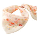 薄い スカーフ キッズ 女の子 レディース 春秋 上品 軽い 柔らかい 通気性 肌に優しいスクエア 透け感 子供 大人 花柄ドット 青 ピンク 白