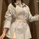 コルセット ハーネス ボディ ベルト レディース ウエストアクセサリー ストラップ ウール PU 秋冬 ピンバックル シングルループ 白 黒 ピンク