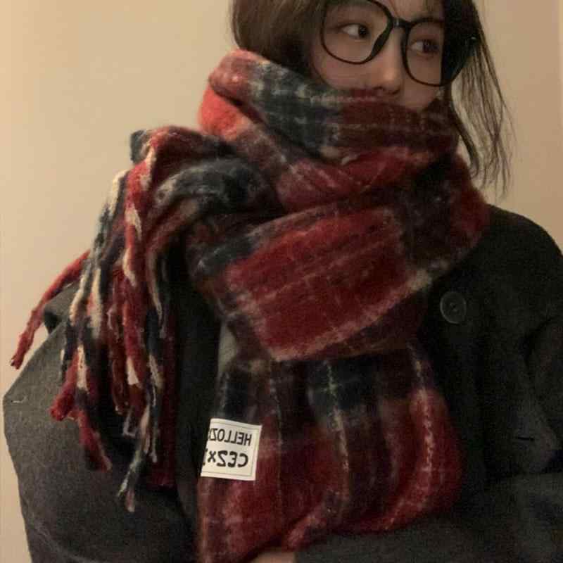 マフラー レディース 冬 チェック 柄 メンズ カップル 防寒 暖かい 厚手 ロング ショール 普段使い レ..