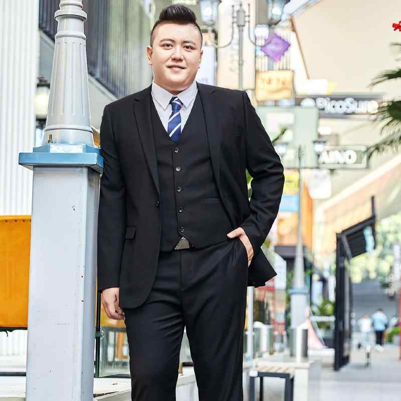 ・前立て: シングル2つボタン・襟の形: ノッチドラペル・ベント: センターベント・シルエット: スリム・素材: ナイロン 80%、化学繊維混紡・生地の厚さ: 標準・詳細: ボタン装飾・カラー展開: ブラック、ブラック（上下セット）・サイズ展開: 6XL, 7XL, 8XL, 9XL, 10XL, 11XL, 12XL, 14XL, 16XL・スタイル: ビジネス、フォーマル