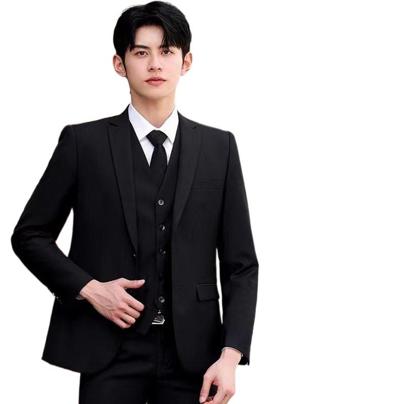スーツ メンズ セットアップ 紳士服 礼服 上下セット ジャケット パンツ スラックス 結婚式 披露宴 冠婚葬祭 フォーマル 新郎 韓国 スリム 細身 タイト 高級感 無地 ポリエステル ブラック ホワイト 春秋