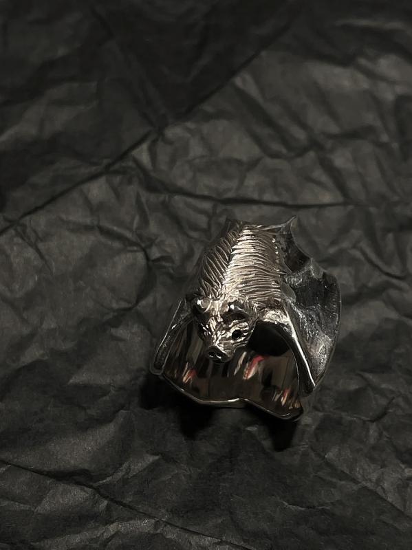 指輪 メンズ リング 男性 ダーク キラキラ かっこいい 個性的 クラシック コウモリ 小動物 アンティーク調 ヴィンテージ風 シルバー