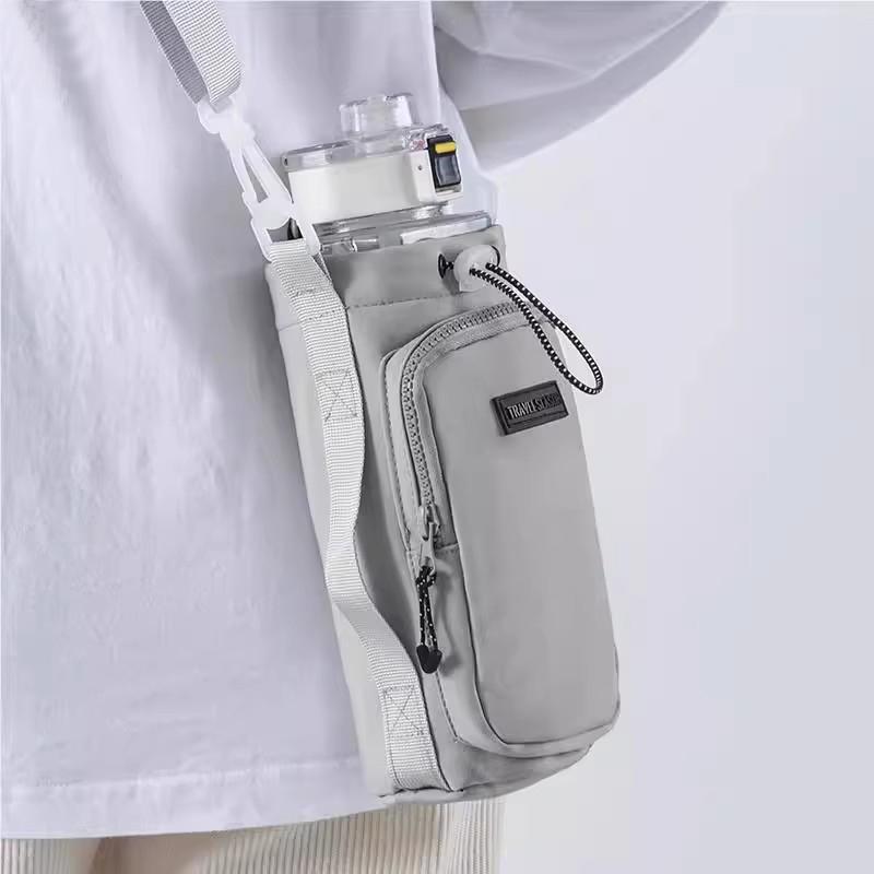 水筒 カバー ショルダー おしゃれ 厚手 カップ バッグ ポータブル ケトル 旅行 クロス ボディ 断熱 保..