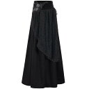 中世 服 衣装 貴族 レディース ステージ パフォーマンス 黒 ロング スカート ハロウィン ゴシック風 ダーク ドラマ コスプレ 大きいサイズ