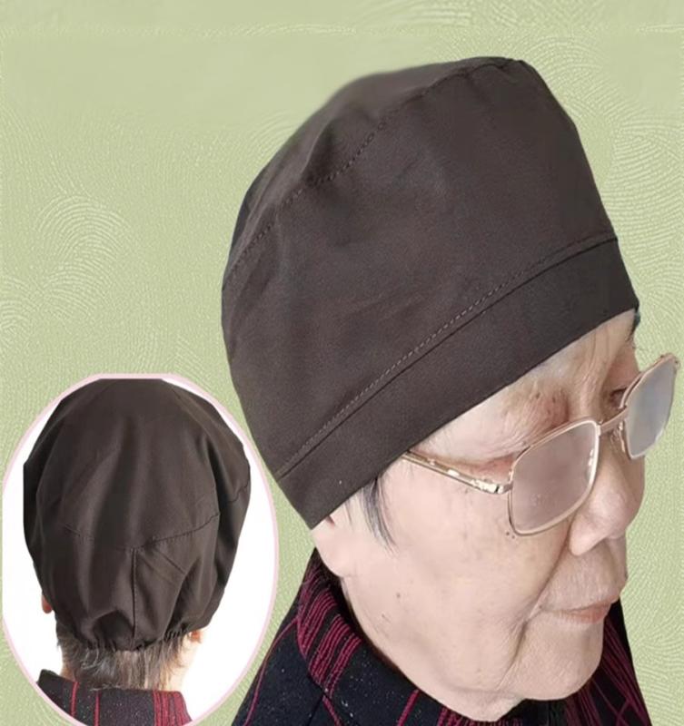 帽子 通気性 シニア ユニセックス ドーム 防風 伸縮性 シンプル 夏 薄手 風よけ 柔らかい コットン 肌に優しい 快適 つばなし 無地 グレー 白 青