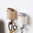 フック 壁 かわいい リス 家庭用 鍵 粘着 棚 プラスチック ビスコース インテリア シンプル ナチュラル プレゼント 取り付け簡単 玄関 茶色 グレー セッ...