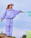 ウインドブレーカー キッズ 女の子 ジャケット 春 防水 秋 大きいサイズ フード ナイロン 軽い ジップアップ 裏地メッシュ 通気性 撥水性 立ち襟 袖絞り ポケット うさぎ 紫